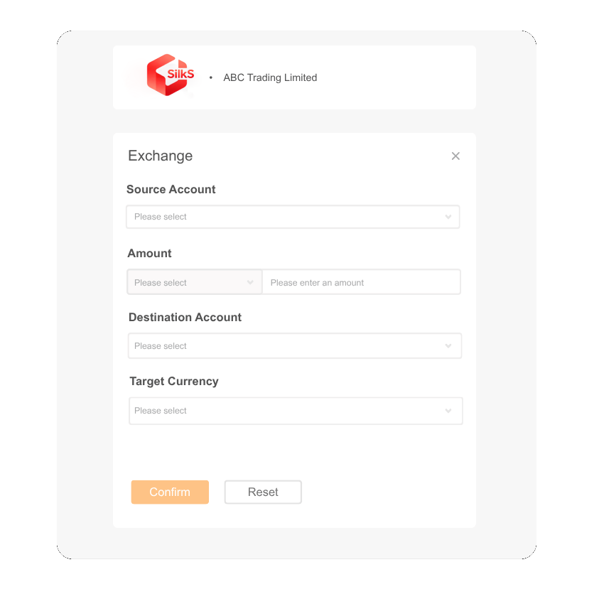 Silicon Silk Limited dashboard FX exchange